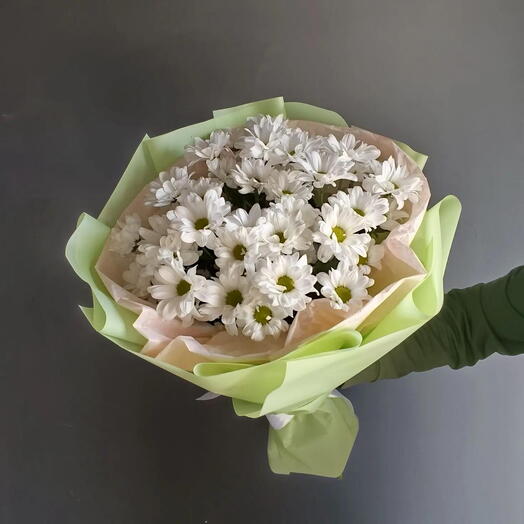 -10%АКЦИЯ 🌸 Монобукет "Ромашковое поле"/куст хризантема /Цветы Уфа/Цветы в Уфе/Доставка цветов Уфа