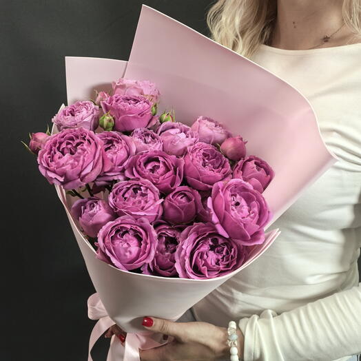 Букет из пионовидных роз Мисти баблс 🌹