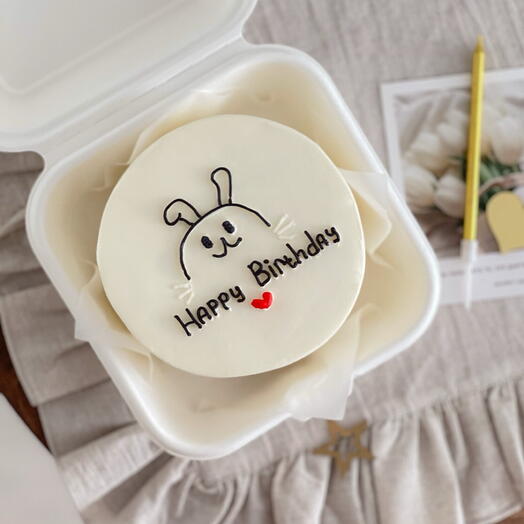 Бенто торт «Happy Birthday» с зайцем на день Рождения/ в подарок