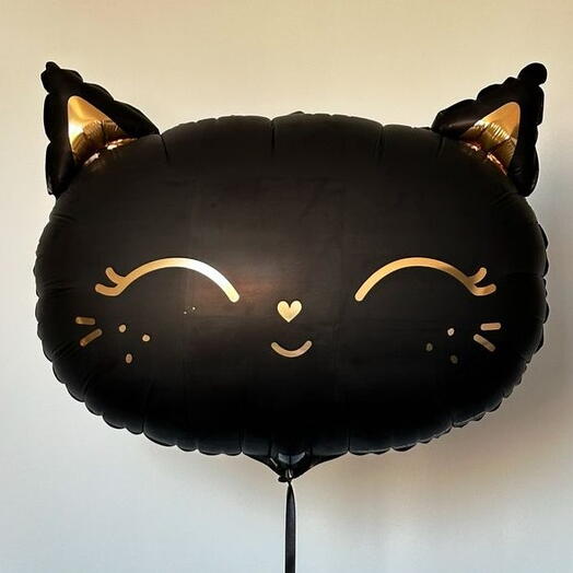 Шар фольгированный, Кошечка, черная, 48 см