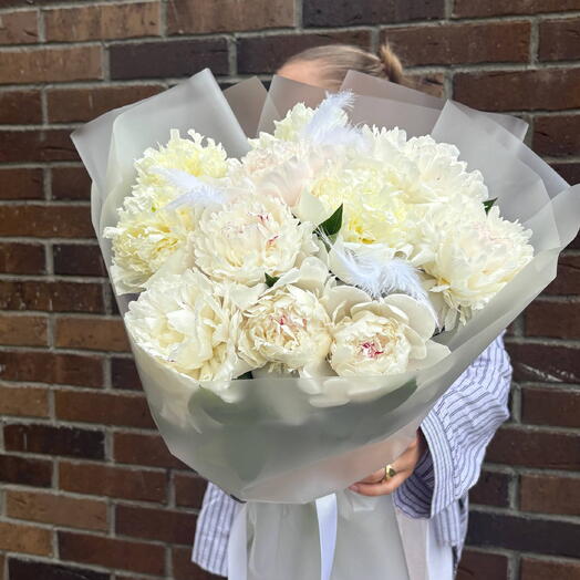 Букет из пионов «Белое облако