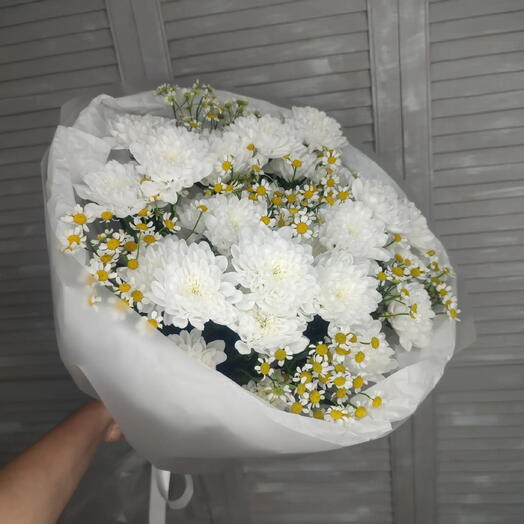 Летний микс танацетум и хризантема
