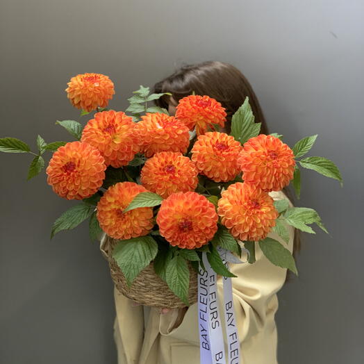 Корзина с георгинами
