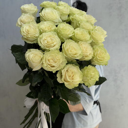 Белые высокие голландские розы букет из 25шт 🤍😍🤍