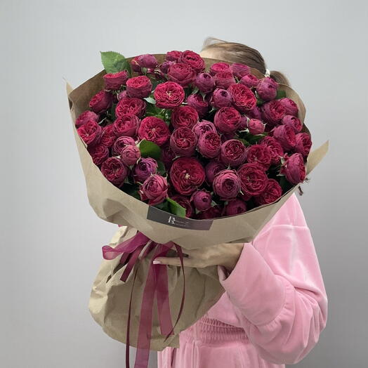 Букет из бордовых кустовых роз♥️