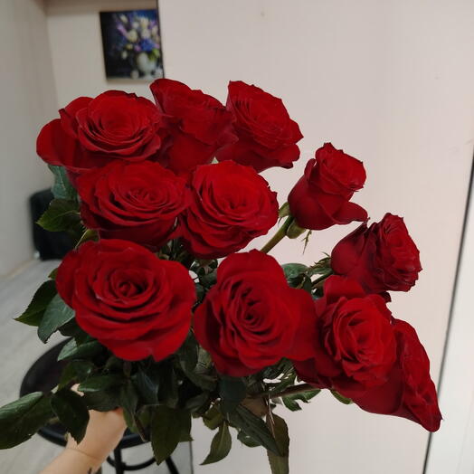Роза Китай 60 см 11 шт под ленту