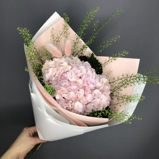Нежно-розовая гортензия с теласпией🌸☘️🌸☘️🌸