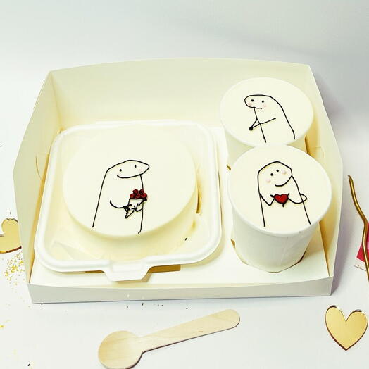 Бенто торт и стаканы cake to go  на день рождения
