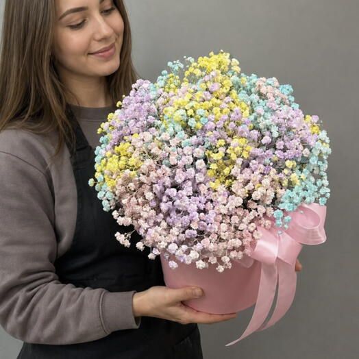 Composition of rainbow Gypsophila
