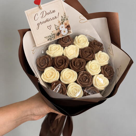 Ramo de 19 rosas de chocolate