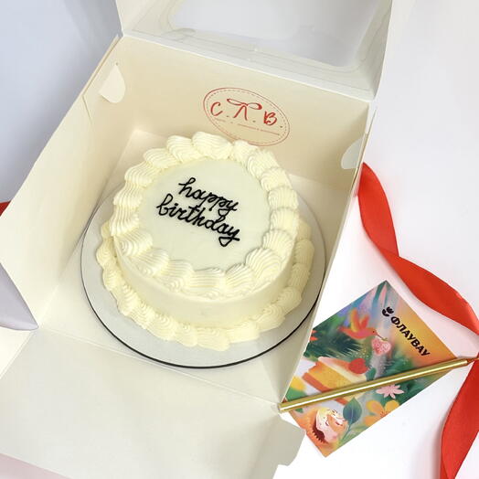 Бенто торт в стиле Ламбет с рюшами, Happy Birthday