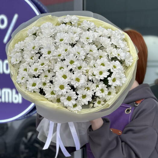 Букет из 13 ромашковых хризантем