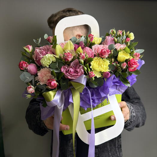Композиция 🌾 «Розовый фреш» 🌺🍃💚