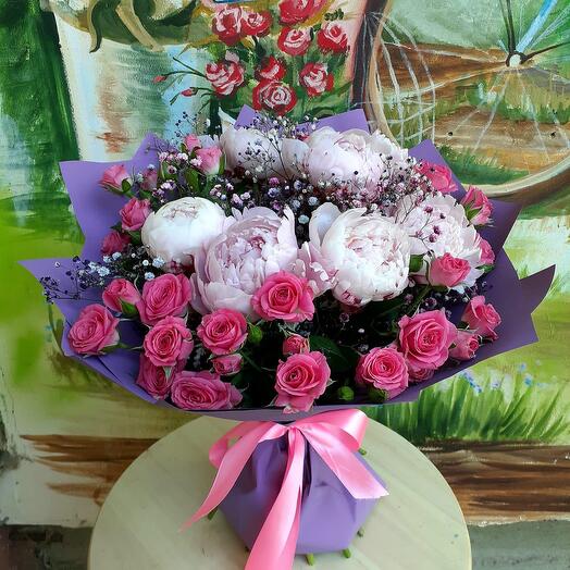 Bouquet with peonies "Fantasy"