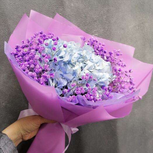 Bouquet "Lace" 2 (hydrangea and gypsophila)