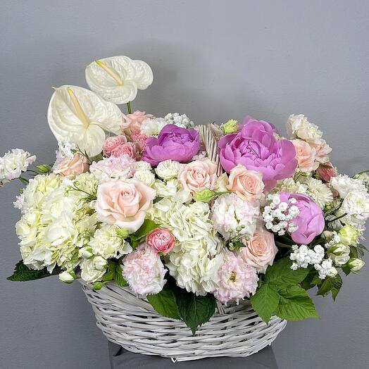 Cesta de flores,, Erica