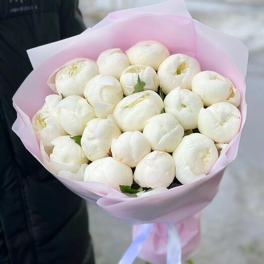 Peonías blancas duches 19PCS