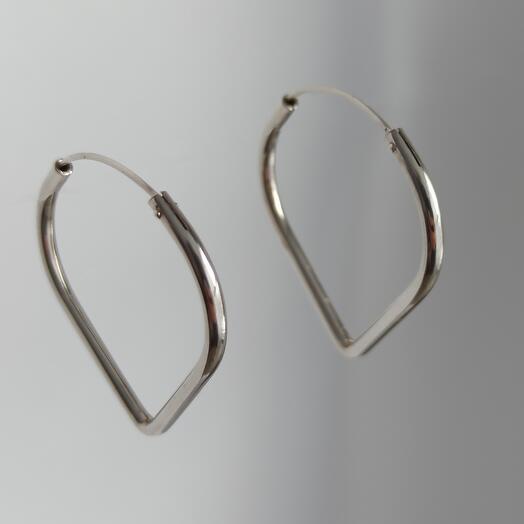 Pendientes de aro chapados en plata
