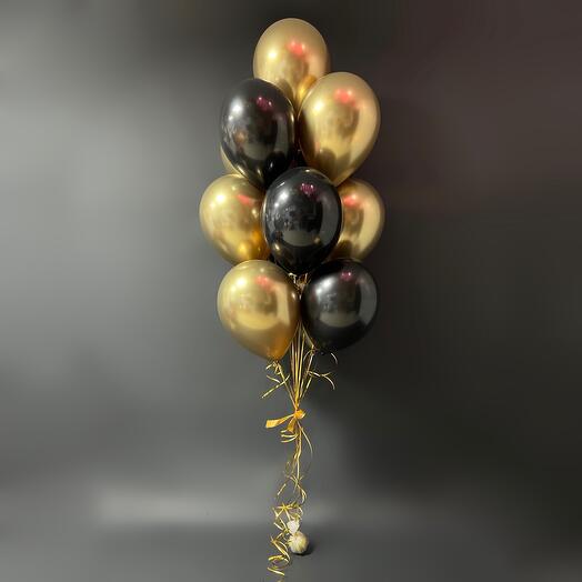 Balloons black and gold chrome