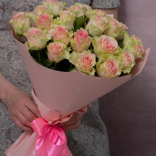 Букет из 21 розовой розы