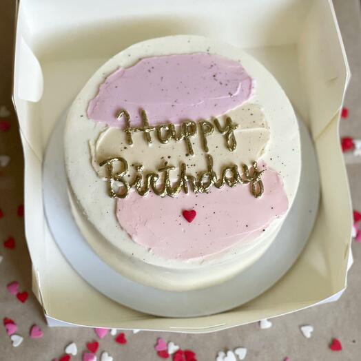 Бенто торт Happy Birthday, в подарок на день рождения девушке, подруге