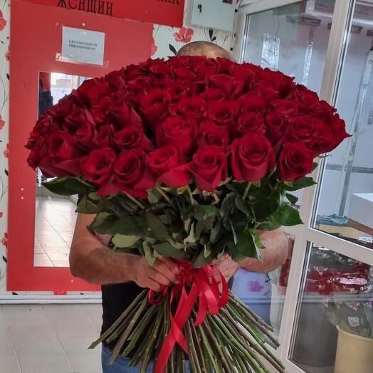 101 роза 60см Эквадор