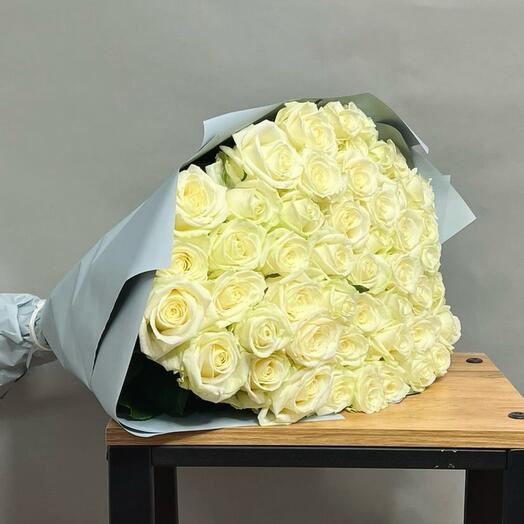 Bouquet of 51 long white roses