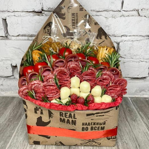 Мужской букет конверт "Вкусный"