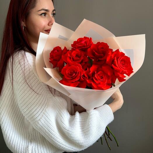 Французские красные розы 7
