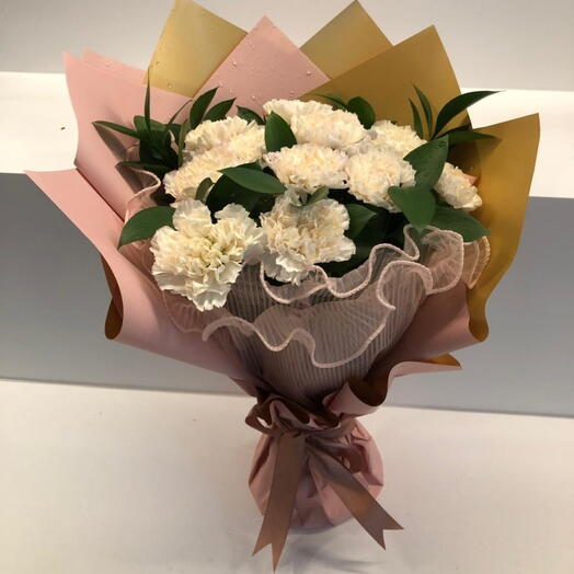 Beautiful Cream Carnation bouquet
