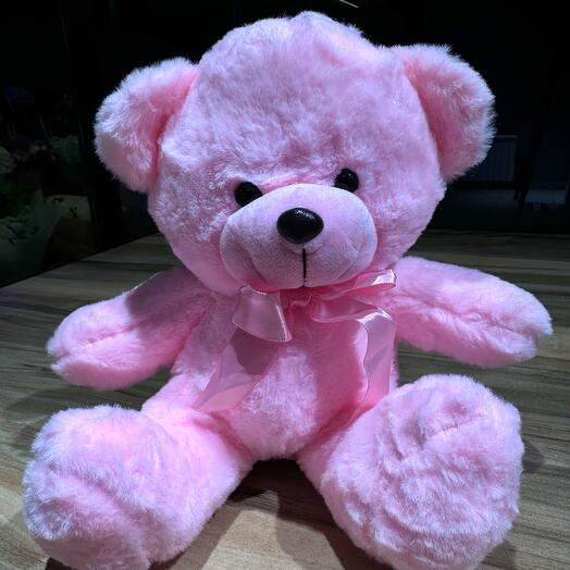 Маленький розовый медведь 20 см