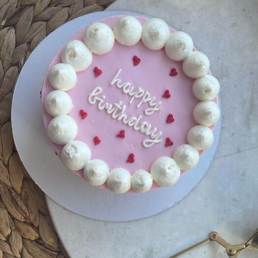 Бенто торт для девушки розовый Happy birthday