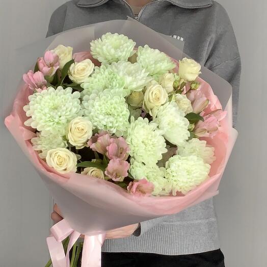 Bouquet "Airy" 💕 bush rose chrysanthemum alstroemeria