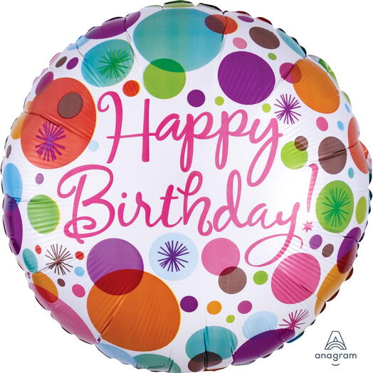 Anagram Foil Balloon HBD Polka Dots -5742