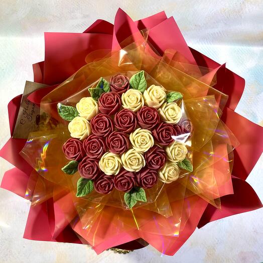 Букет из 25 роз из бельгийского шоколада