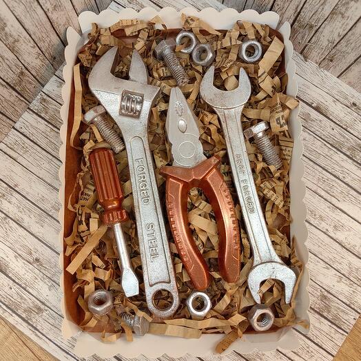 Шоколадные инструменты, подарок для мужа/папы/брата на 23 февраля или День рождения (большой набор). Подарок на День отца