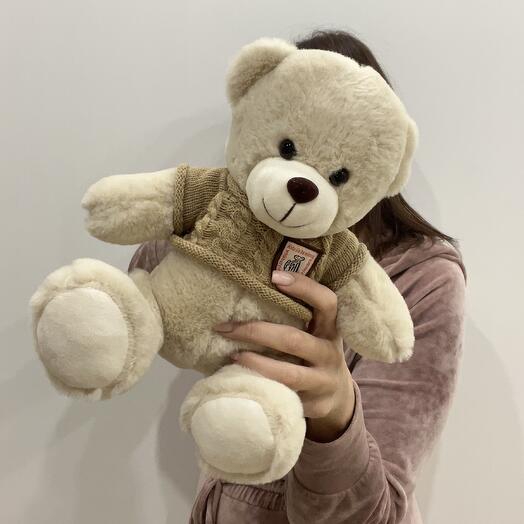 Медведь в бежевой кофте S