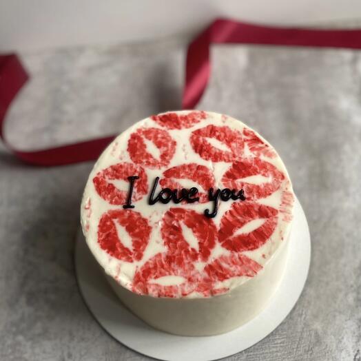 Бенто торт М с поцелуями I love you парню мужу любимому