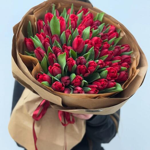 Тюльпаны 51 в крафт бумаге