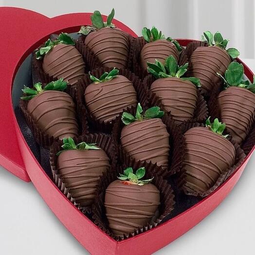 Fresa en chocolate corazón S