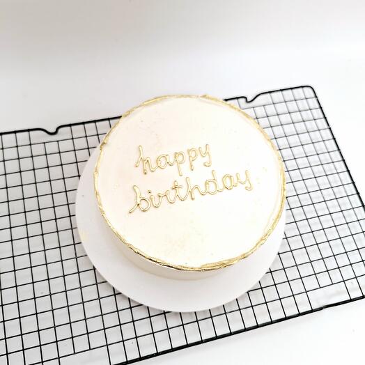 Торт Happy Birthday золото