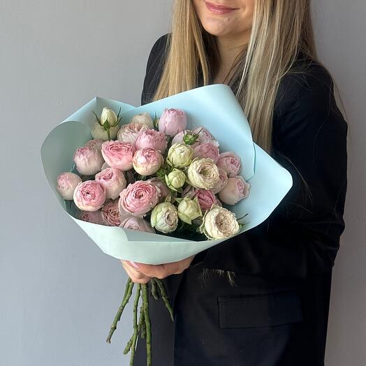 Букет пионовидных роз Пинк LOVE