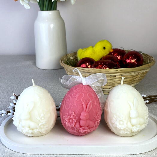 Gyertyakészlet „Húsvéti tojások nyúllal