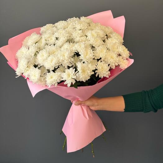 Bouquet of 9 white bush chrysanthemums