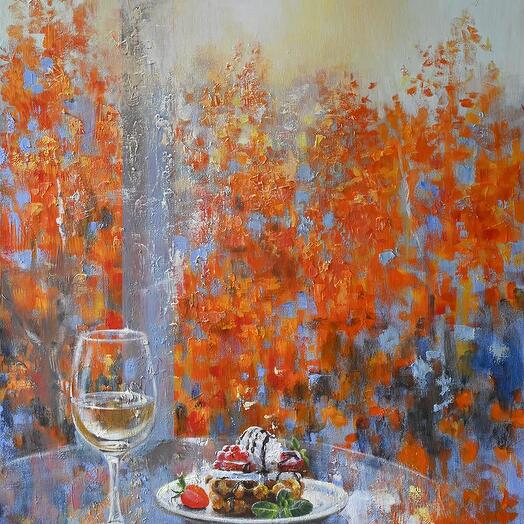 Jutro u jesen sa casom belog vina