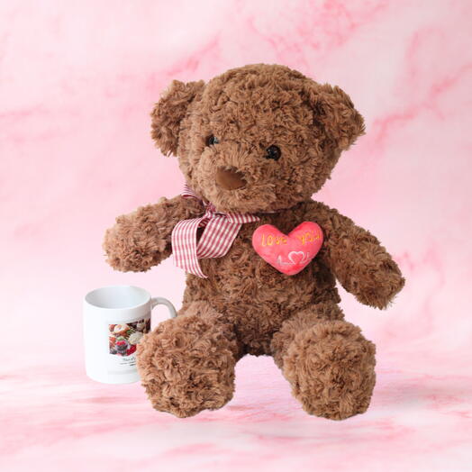 Peluche – Oso old corazon Marron