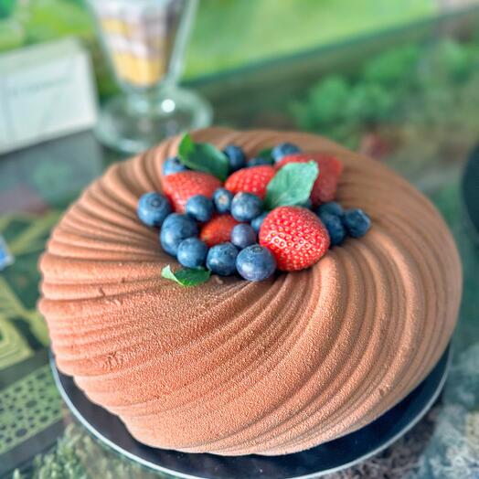 Mousse Cake "Knitted Berry" - Chocolate-Cherry-Orange
