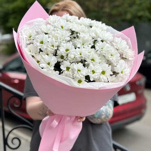 Большой букет белые ромашки