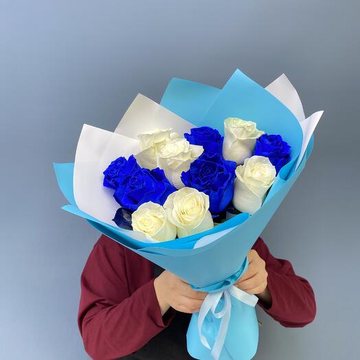 Букет из Синих и белых Роз💙💙