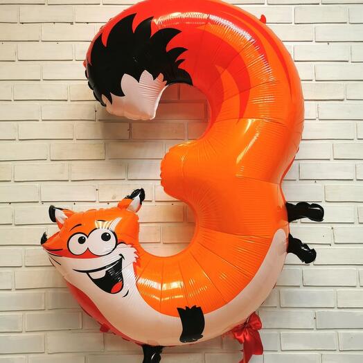 Шар цифра 3 лиса